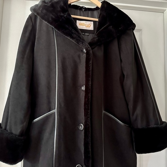 Mar Lo Jackets Artic Warmth Insulated Trench Coat W Faux Fur size 12 Hooded - Picture 3 of 9